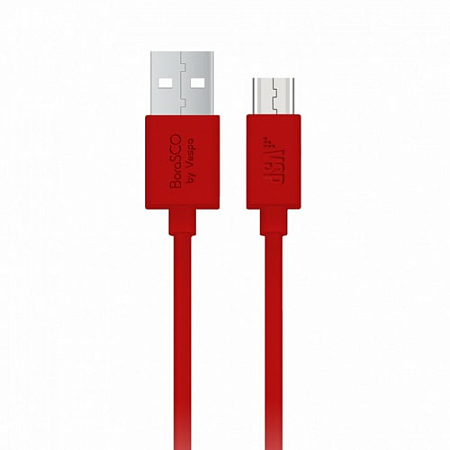 Дата-кабель USB-micro USB 1м, красный, BoraSCO VSP